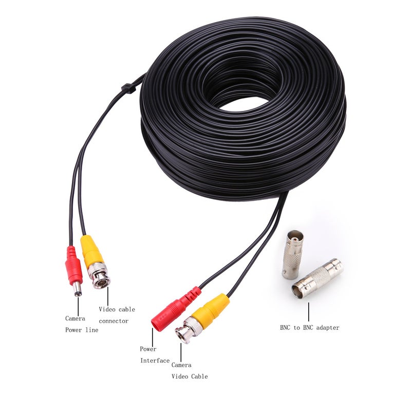 WILDHD BNC Cable 4x100FT, All-in-One Siamese Video and Power Security Camera Wire, Camera Cable for All Max 5MP HD CCTV DVR Surveillance System (100FT 4PACK, Black) - Image 4